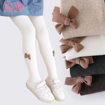 Girls pantyhose Spring and Autumn Baby Childrens Dance Socks White Girl Bow Knitted Leggings Thick stockings