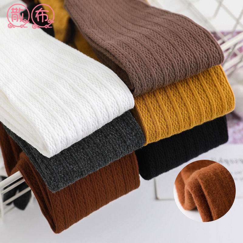 Girl Pants Socks Autumn Winter Plus Suede Thickened BABY CHILDREN DANCE SOCKS WHITE GIRL INSIDE HITCH PANTS OUTSIDE