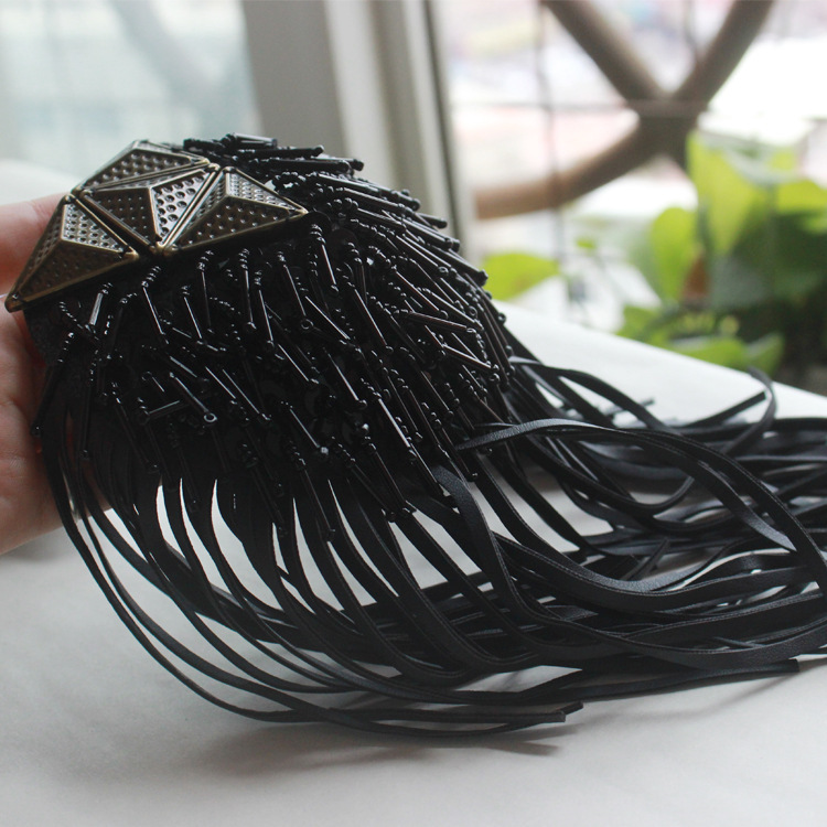 European and American Improved Autumn and Winter Suit Accessories, Shoulder Decorations, Pu Leather Tassel Epaulettes, Trendy Clothing Accessories, Metal Accessories