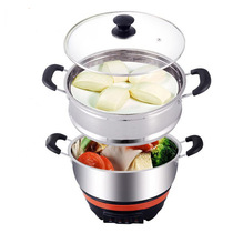 Jiuyang multifunction electric heat boiler Home stainless steel without coating Electric boiler Four-blocked thickened large-capacity electric steamer frying pan
