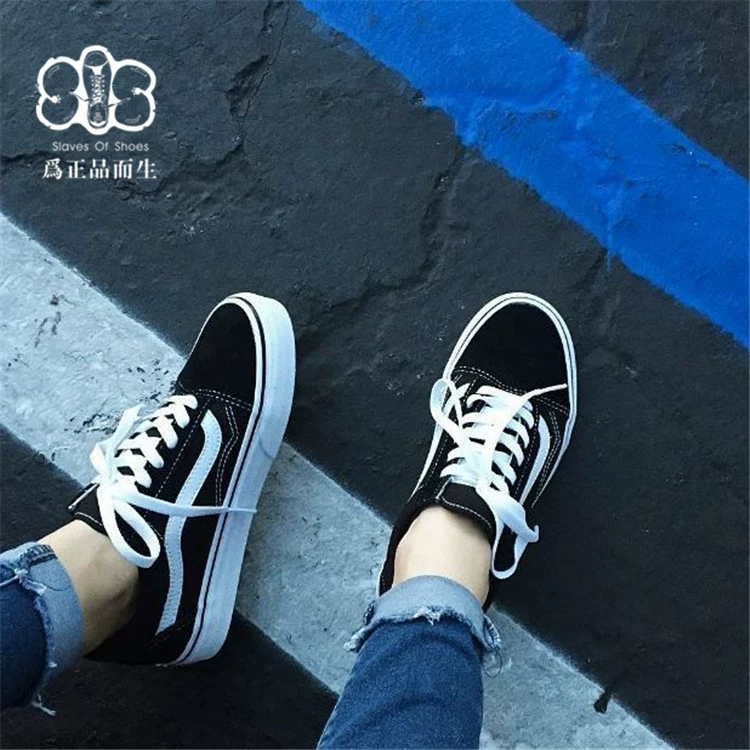 [Sos] VANS chính hãng os thấp vài màu đen và trắng cổ điển vải nam giới và phụ nữ giày giày VN0D3HY28