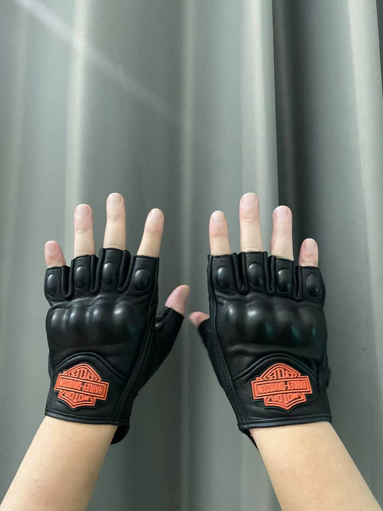 Подходящие для Harley мотоцикла перчатки с короткими пальцами, перчатки с защитой пальцев