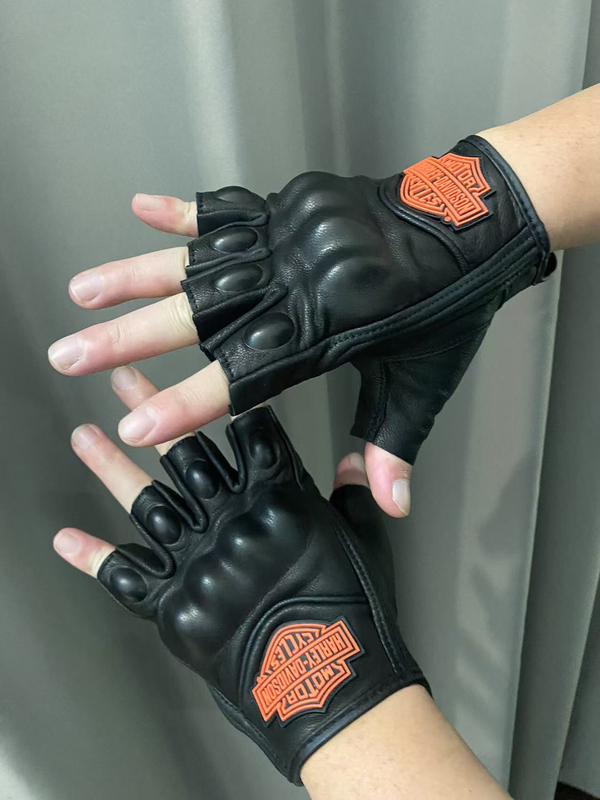 Harley Short Finger Gloves, Finger-Protecting Short Finger Gloves