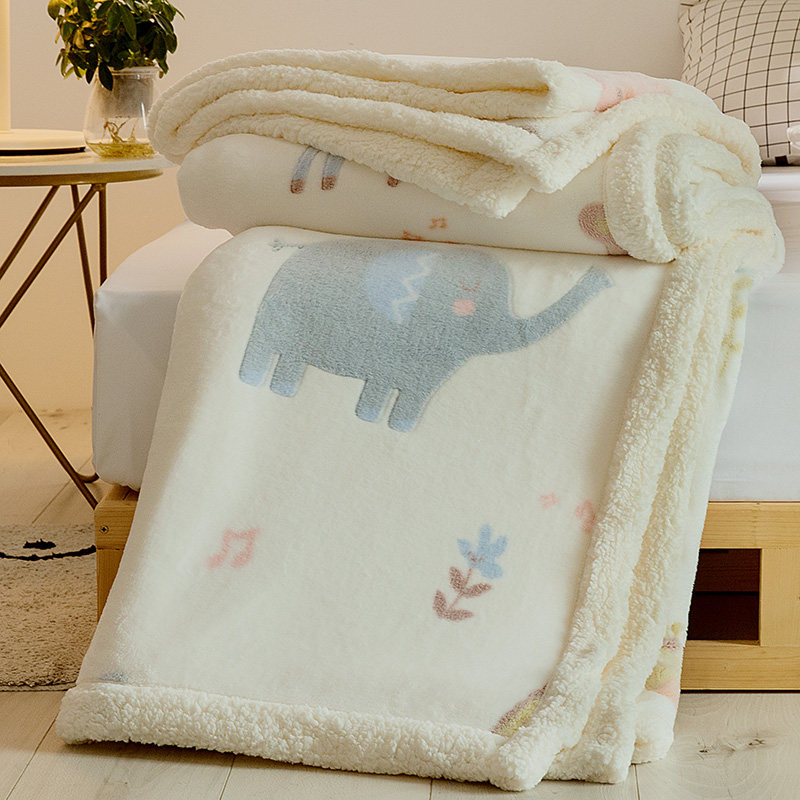 Blanket Quilt Winter Thickened Warm Coral Suede Small Blanket Flannel Mat Bed Single Student Office Nap