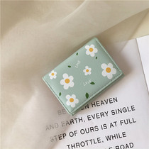 Spring new net red fairy Little wallet Mini folding soft leather clip Korean version hand held with zero money bag minimalist fashion card bag