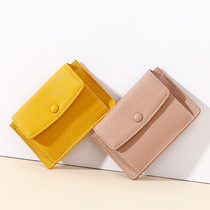 Card bag womens style 2022 new thin Korean version small and many clamping documents Card Personality Zero Wallet minimalist Little card holder