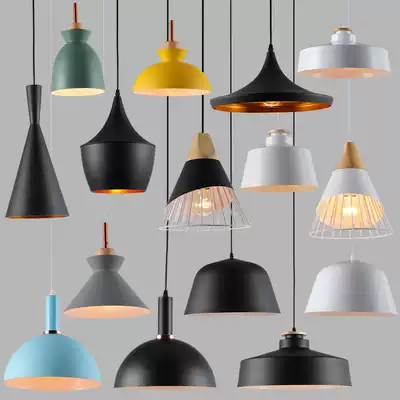 Modern simple three-headed chandelier Creative personality bar dining room single-headed industrial style small chandelier Dining table Nordic lamps