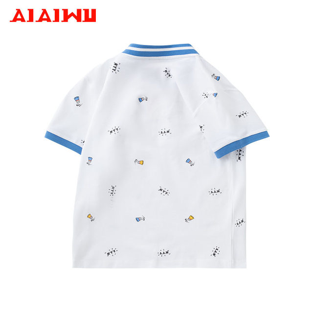 ເສື້ອຍືດແຂນສັ້ນ Aaiwu boys' stand collar summer new new casual children's short TKLSD05