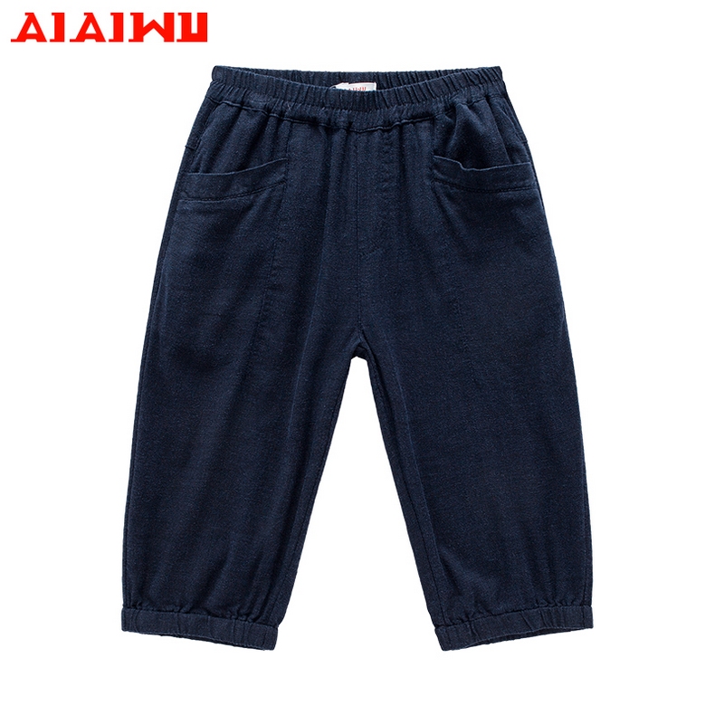 Ái Ái nhà trai dệt kim Quần bó sát Summer Thin trẻ em trai 10-Piece Bảy Pants 2019 New KIST07.