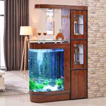 Yux fish tank Entrance cabinet Wine cabinet Hall Living room partition Foyer glass household screen shoe cabinet Aquarium