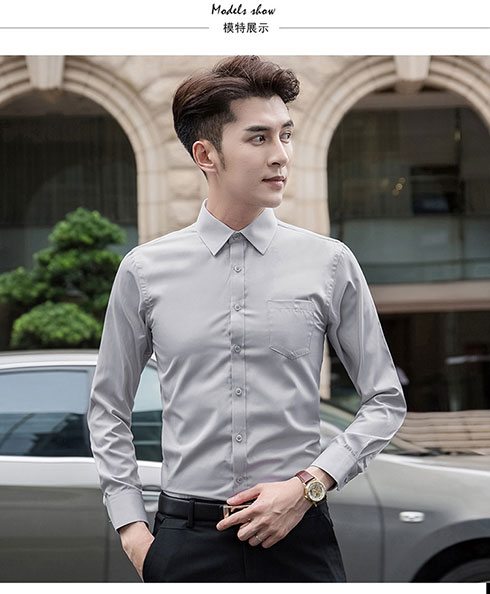 Váy mùa thu 2018 Áo sơ mi trắng nam dài tay Hàn Quốc Slim Solid Color Business Casual Tooling sơ mi đũi nam