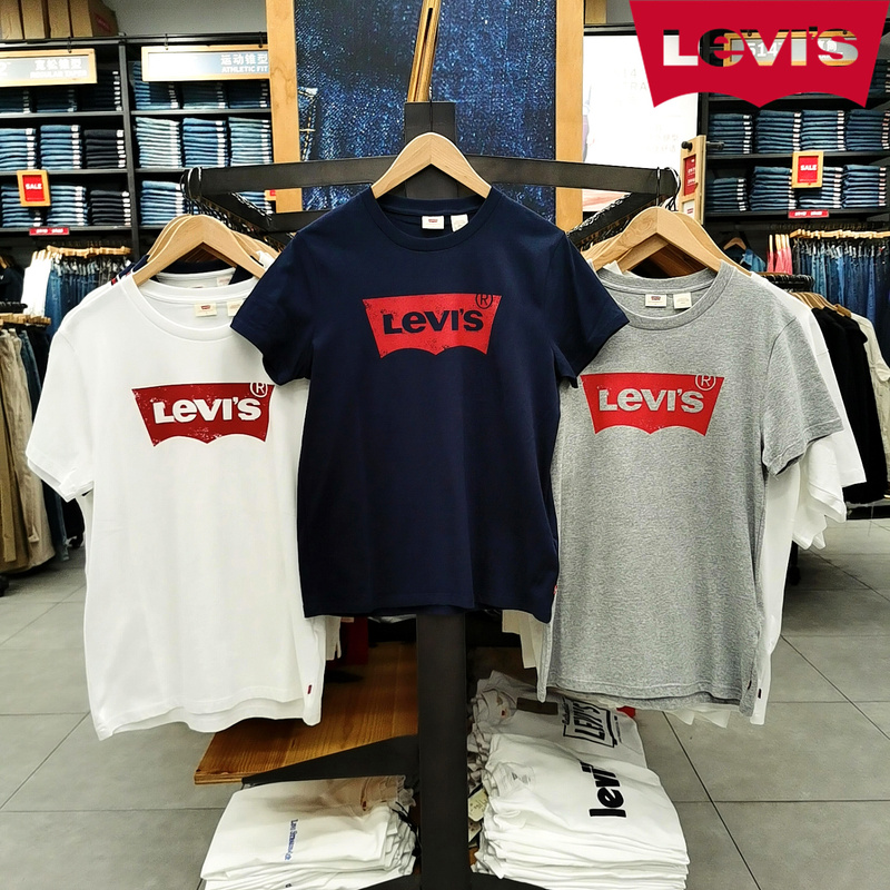 Levis 2025 Summer New Product Men's Classic Logo Printed Short-Sleeved T-Shirt for Men and Women 17783