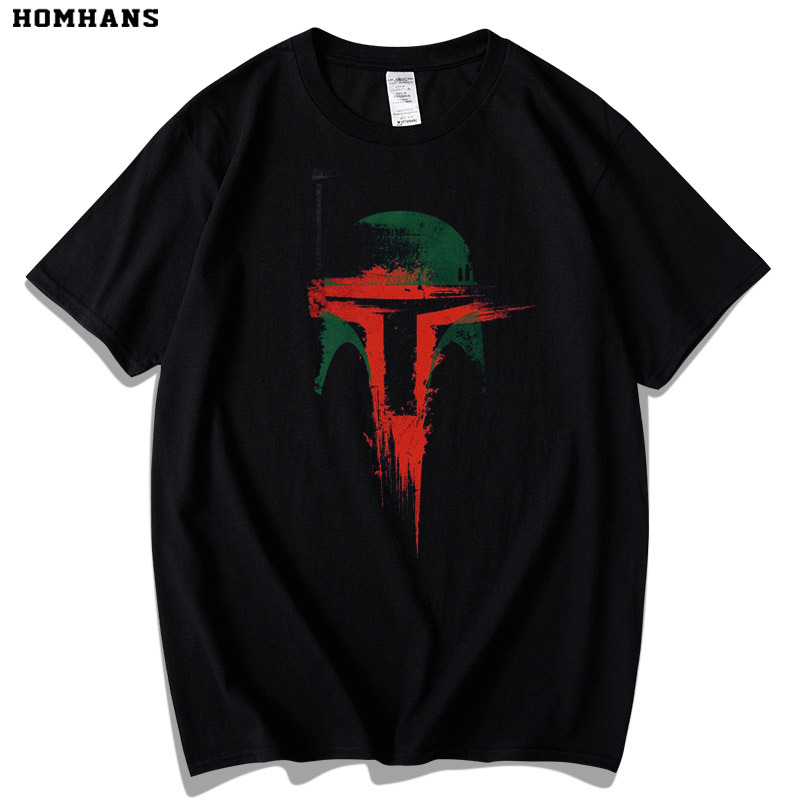 Red Korean Star Wars the Mandalorian Baby Yoda Movie Merchandise Short-Sleeve Pure Cotton Heavyweight T-Shirt European Size Loose Fit