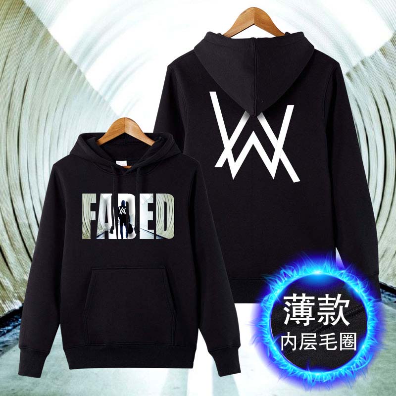 Đỏ Han Ellen Walker DJ dây kéo áo thun hoodie áo len Alan Walker âm thanh điện tử Faded áo khoác nam giới và phụ nữ triều