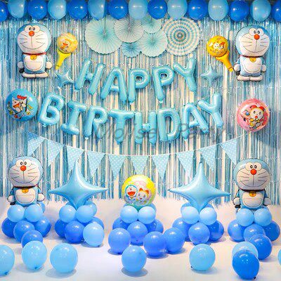 Children's birthday party decorated more A Dream machine cat aluminum film balloon helium balloon hundred days full moon party arrangement