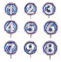 18 inch aluminum foil balloon digital balloon birthday decoration balloon helium balloon round Digital ball party decoration