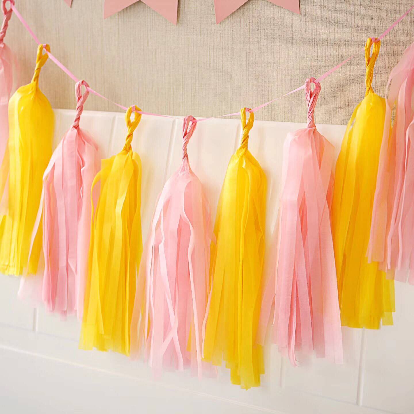 Paper stream ribbon decorative curtain pull flower wedding room arranged birthday party photobackground prop marriage arrangement balloon
