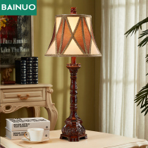 American retro creative desk lamp bedroom mahogany bedside lamp new Chinese living room personality study coffee table lamp