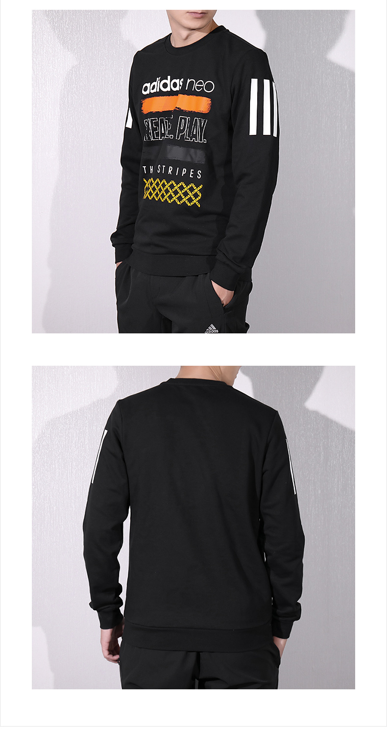 Áo len nam Adidas NEO 2018 thu đông mới diện áo thể thao cổ tròn rộng áo thun ấm áp DX0040 áo hoodie nam cao cấp