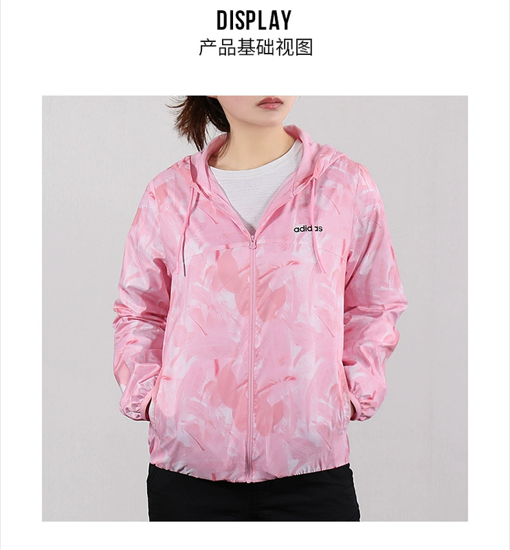 Áo khoác nữ Adidas NEO 2019 mùa xuân mới áo trùm đầu thể thao dệt áo khoác giản dị áo gió DW7821 - Áo gió thể thao