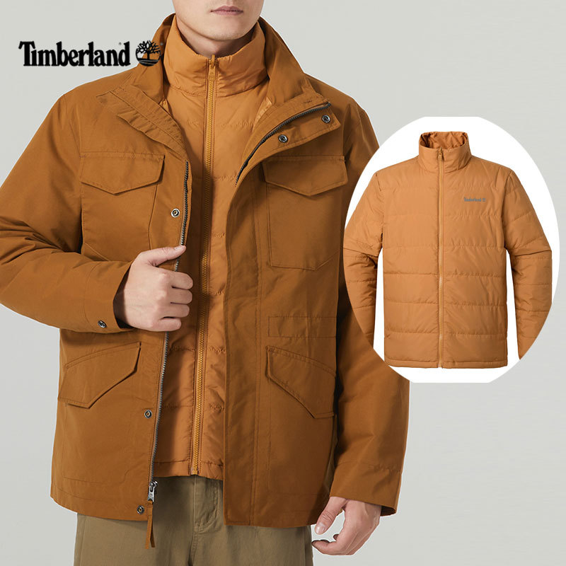 Tianbaolan Cotton Jacket for Men, New Winter Outdoor Mountaineering Warm and Windproof Parka Three-In-One Jacket A2H9M