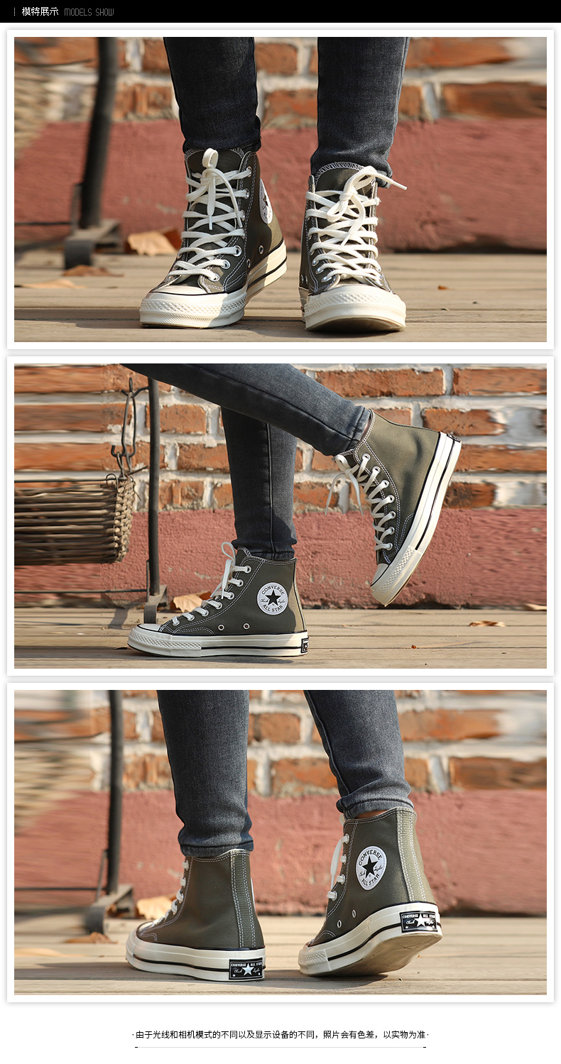 Giày vải converse Giày nam Giày nữ Samsung tiêu chuẩn 1970S Giày thể thao cao cấp Giày cao gót thông thường 162050 sục thể thao độn đế