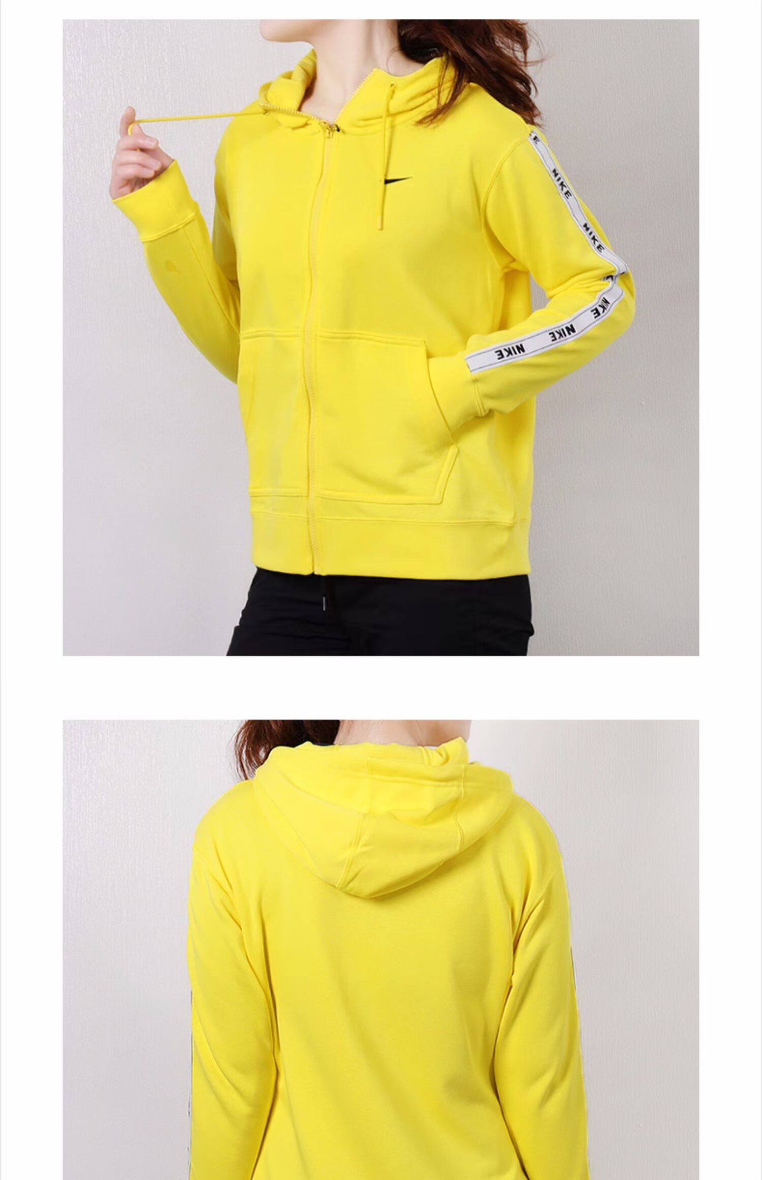 Nike Nike Womens 2019 Thu mới Quần áo thể thao có mũ trùm đầu Áo khoác có dây màu xanh AR3057-438 - Áo khoác thể thao / áo khoác ao khoac the thao