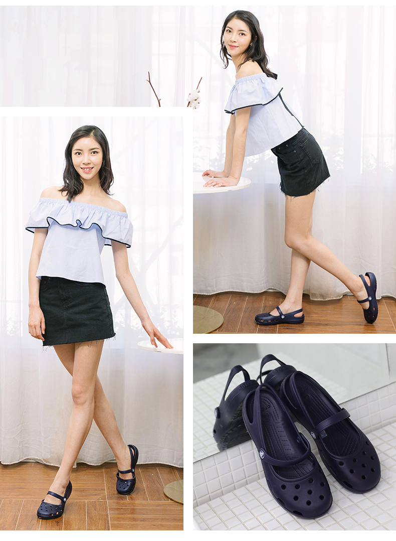 Crocs card Luo Chi giày nữ 2019 mới giày thể thao ngoài trời lỗ giải trí giày dép đi biển sandal 11212- - Giày thể thao / sandles dép sandal nam hàng hiệu