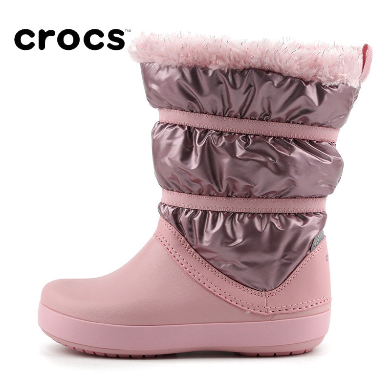 CrocsCRORS Snow Boots Girl Children Shoes 2022 New Summer Warm Boots High Silo Children Sneakers