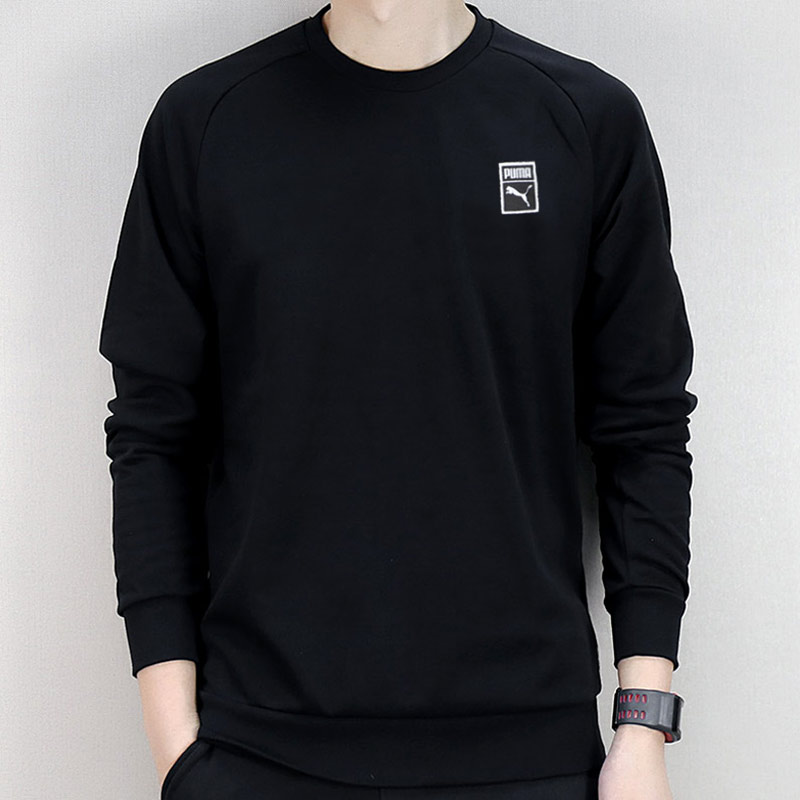 Puma 2018 xuân mới áo len thể thao ấm áp áo cổ tròn giản dị 574964-01 áo khoác hoodie có dây kéo