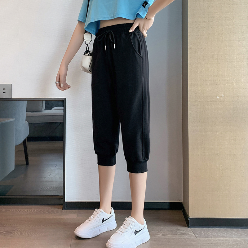Pure Cotton Women's Sports Shorts, Capri Pants, 2026 Summer Thin Loose Casual Korean Style Mid-Length Pants, Plus Size Running Pants