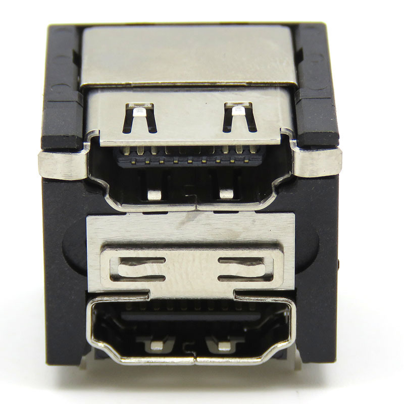 DUAL HDMI STACKED CONN double layer plug - in connector