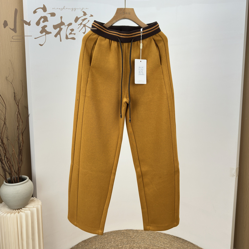 Little Shopkeeper's Flower M8051 Autumn 2026 New Style Scimitar Pants Sweatpants for Petite Fashionistas, Thickened Pants, Length 100