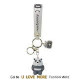 Симпатичный мультфильм сидит медведь для брелокю для творческой автомобильной сумки аксессу