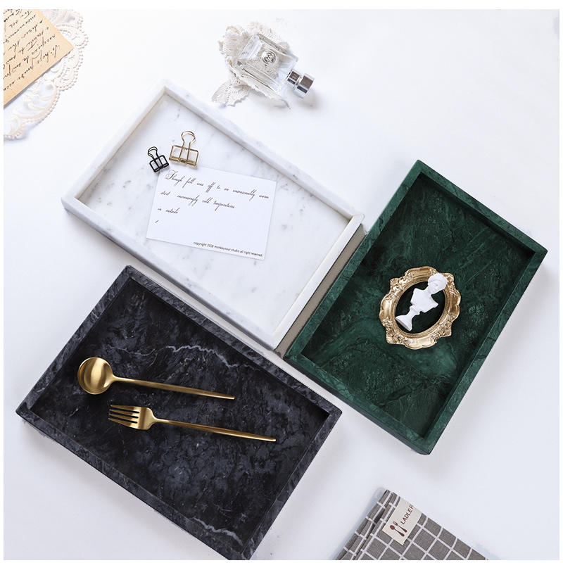 Nordic natural marble Dishes Ins Wind Dessert showcases dishes light and luxurious items Containing Trays Minimale