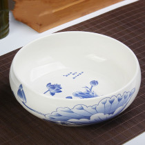 Chinese tea washing large household pen washing blue and white porcelain ceramic tea set accessories washing tea bowl tea ceremony zero with water bowl washing