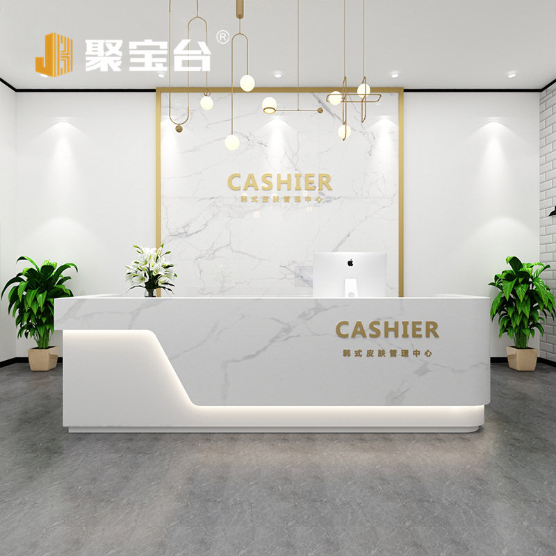 Beauty salon bar cashier counter clothing store hair salon custom company front desk reception desk simple marble pattern