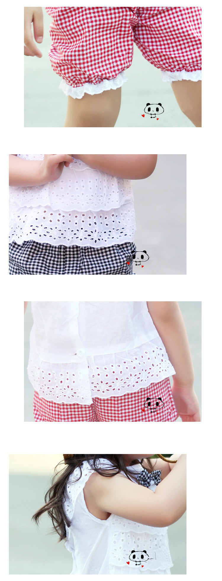 Áo cotton mới cho bé gái mùa hè rỗng + quần short Phiên bản Hàn Quốc cho bé phù hợp với tay áo ngắn 2 bộ bộ cotton bé trai đẹp