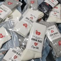 Love embroidery HUMAN MADE cotton thickened tide brand socks mid-length high-top towel bottom genuine sports socks