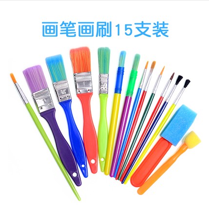 Round sponge seal pigment extension tool Kindergarten painting stick Children's art painting materials Brush set