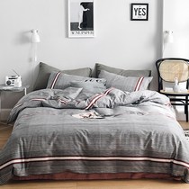 Bedding four-piece bed for the elderly with four-piece cotton quilt cover sheets three-piece set 1 8m bed