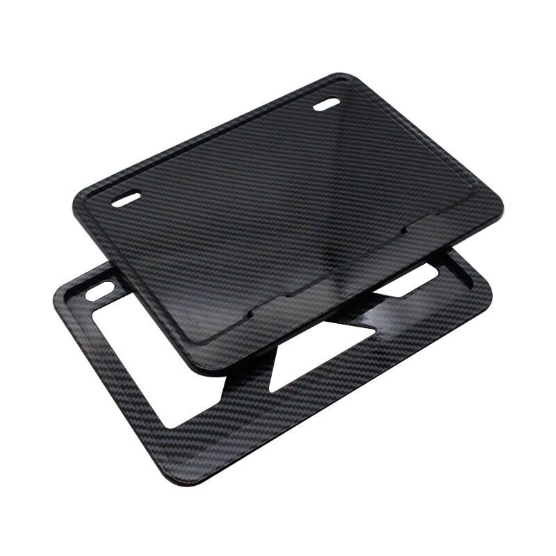 Motorcycle Rear License Plate Frame, Universal Scooter Tail Plate Frame, Carbon Fiber Pattern, New Traffic Regulations, Thickened Solid Type