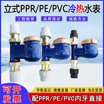 Household vertical threaded water meter ppr50 rotor type vertical downward inlet and outlet water cold water meter PE rental water meter