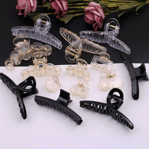 Прозрачная черная пластиковая милая детская заколка для волос для взрослых, DIY