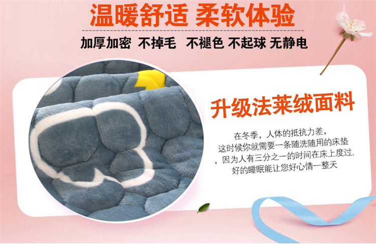 Flannel nệm nhíp giường 1,2 m 1,5m1,8m giường đệm học sinh giường nệm 0,9 pad đơn niem lo xo