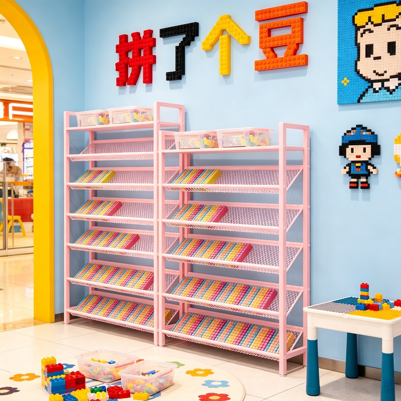 Multi-Layer Commercial Storage Display Rack for Beads, Simple Floor-Standing Dopamine-Colored Storage Rack for Seed Beads Multi-Layer Commercial Storage Display Rack for Beads, Simple Floor-Standing Dopamine-Colored Storage Rack for Seed Beads