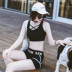 Áo tắm thể thao nữ chia bikini ba mảnh ngực nhỏ tụ tập che bụng thon gọn bảo thủ góc phẳng áo tắm suối nước nóng - Bộ đồ bơi hai mảnh áo tắm 2 mảnh cạp cao Bộ đồ bơi hai mảnh