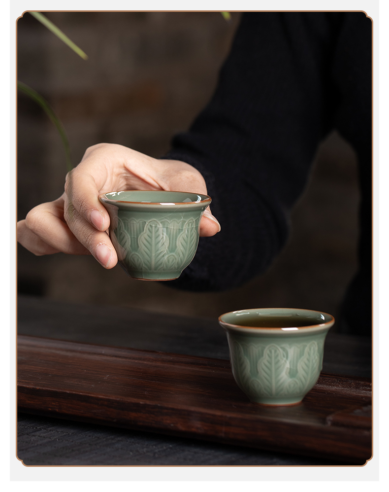 Blower, kung fu tea set suit household ceramic teapot teacup tureen tea contracted celadon tea set gift boxes