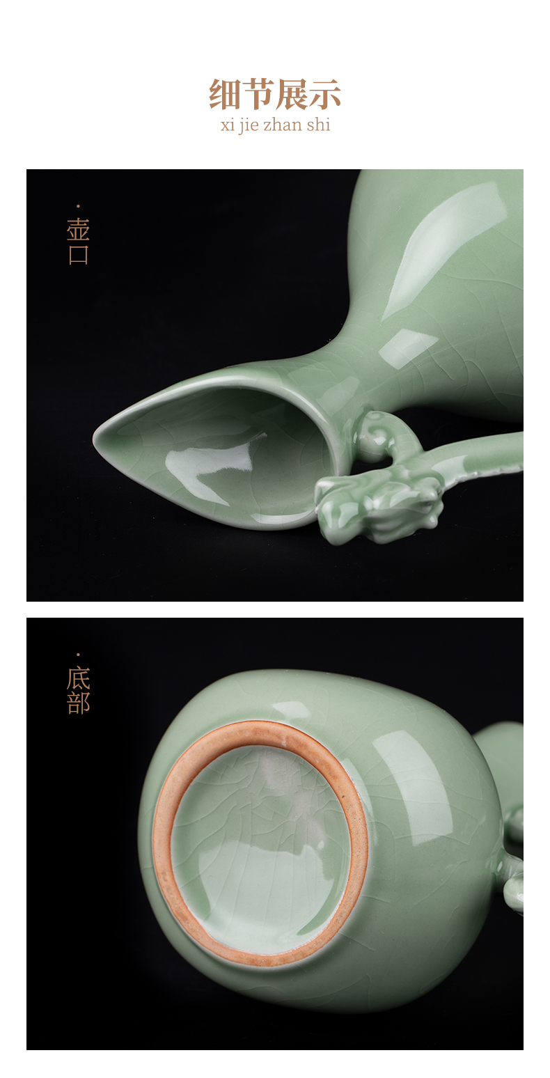 Blower, celadon little hip jingdezhen ceramic creative move wine Chinese style household antique white wine