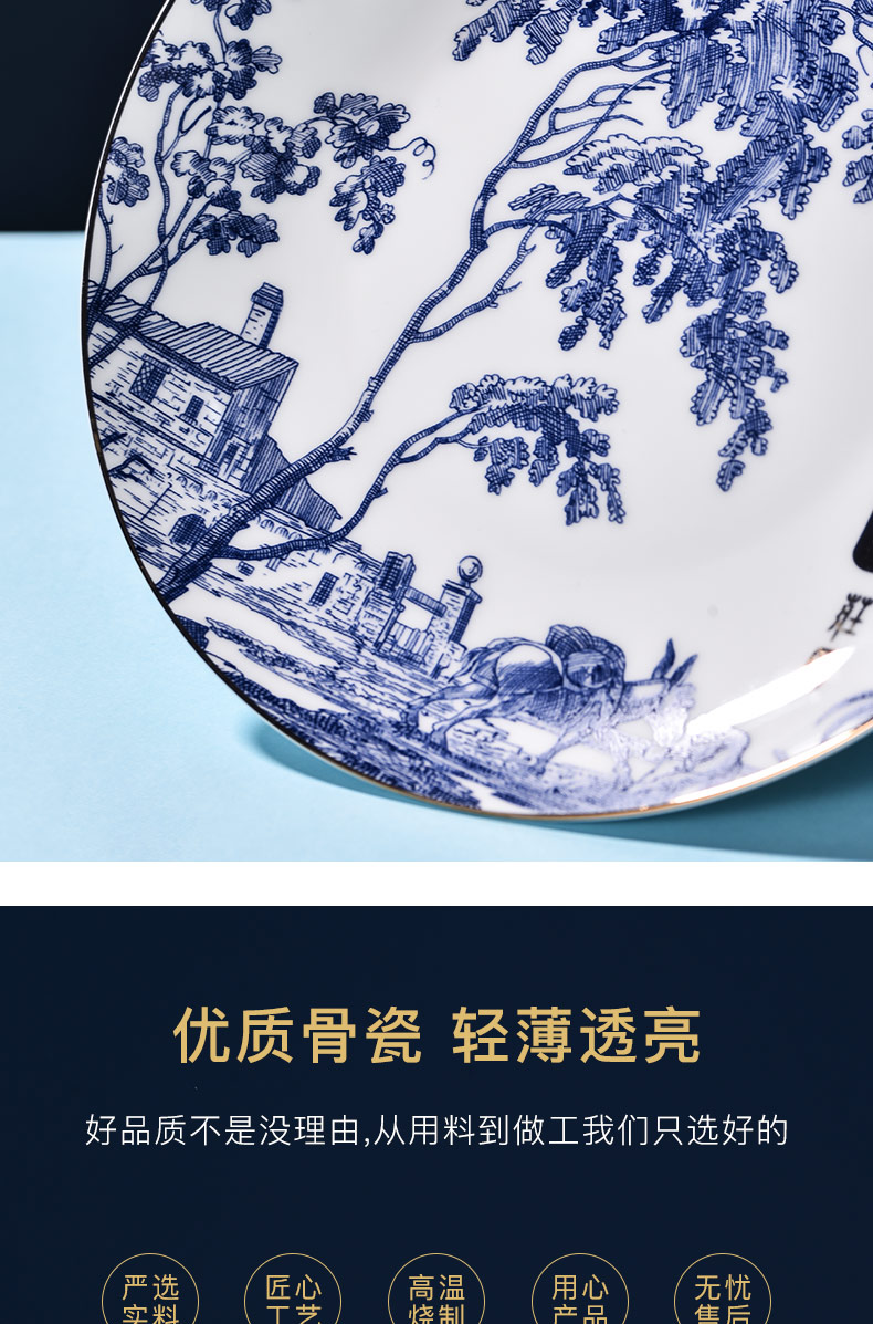 Blower, cutlery set dishes household of Chinese style combination of jingdezhen ceramic bowl chopsticks ipads bowls disc housewarming gift